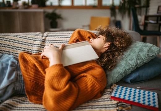 Student on couch