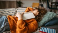 Student on couch